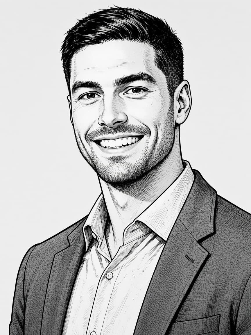 Illustrated portrait of Alex Herbert