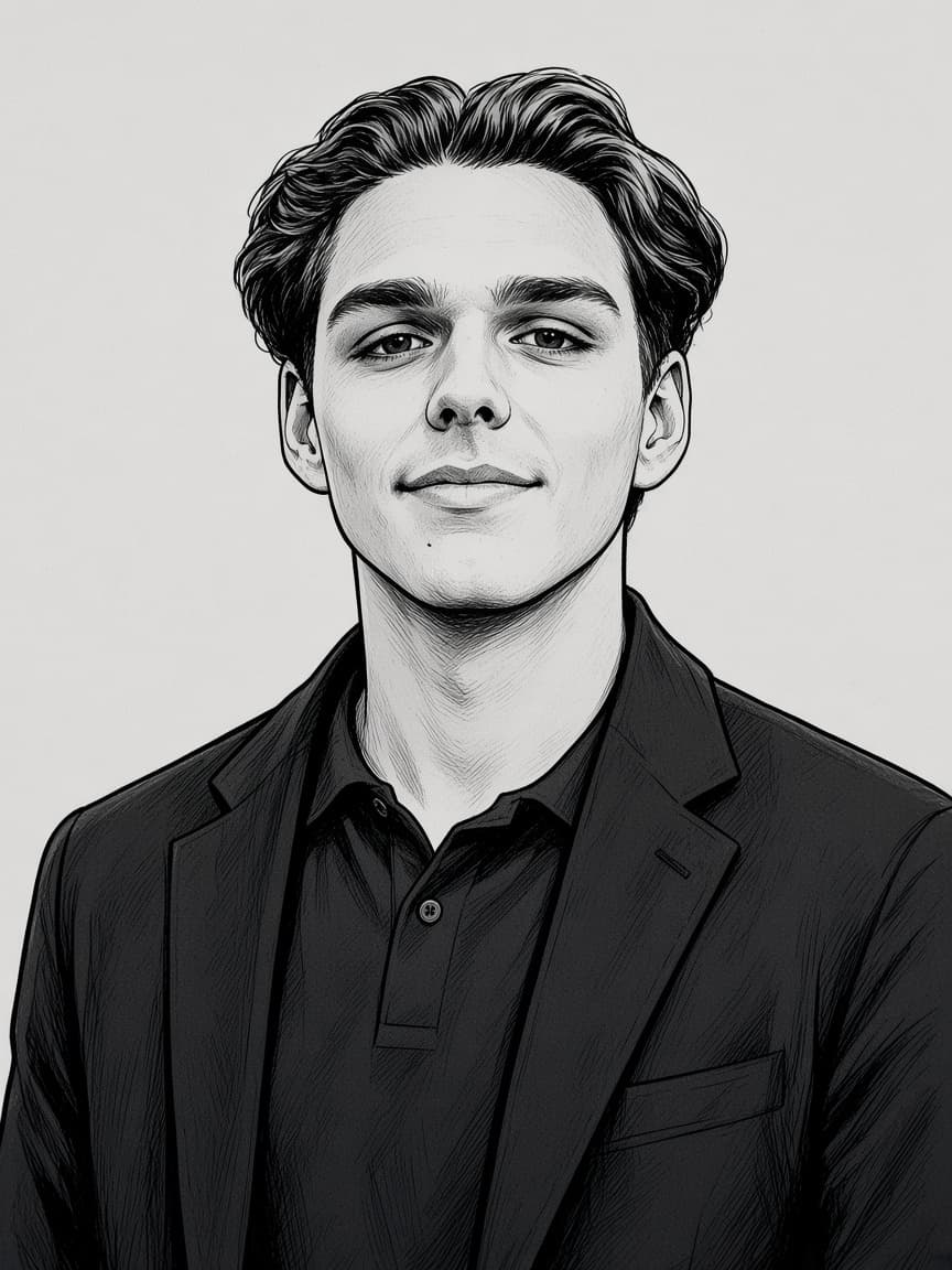 Illustrated portrait of Lucas Svoboda